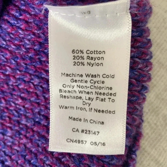 Talbots purple and red cable sweater - Picture 9 of 9